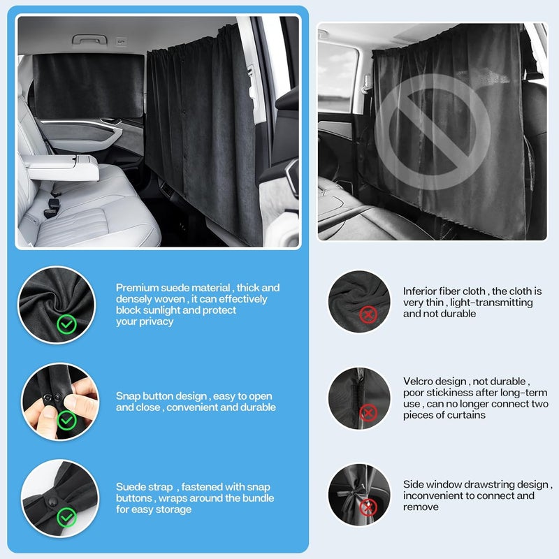 Epltion Univesal Car Window Privacy Curtains Set | Sunshade| Protect Privacy | UV Protection | Fit for Baby Breastfeeding Sleeping Work Rest Camping Outdoor - Image 4